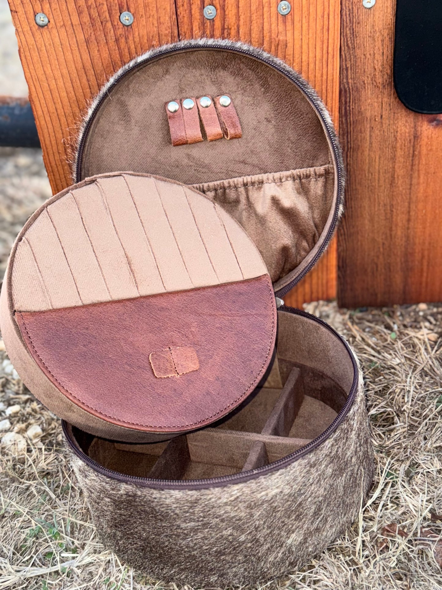 Cowhide Leather Jewelry Travel Case