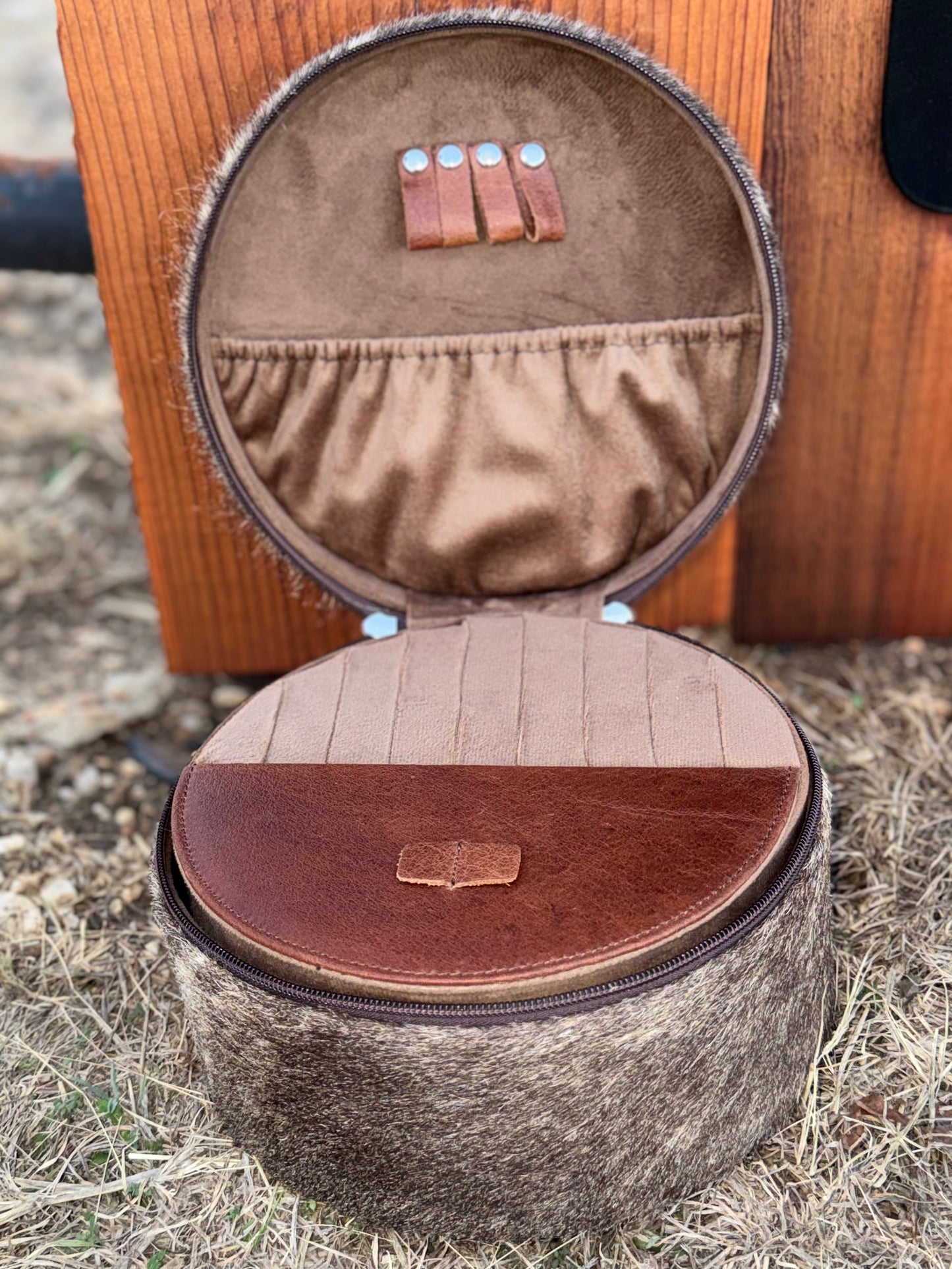 Cowhide Leather Jewelry Travel Case